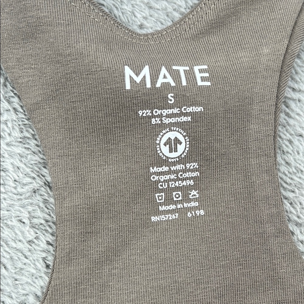 MATE the Label Women's Bike Shorts and Sports Bra Set in Taupe- read! - Picture 6 of 16